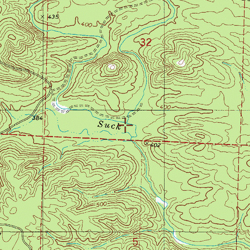 Topographic Map of Coon Creek, AR