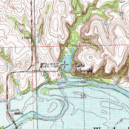 Topographic Map of Idlewild Lake, KS