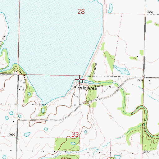 Topographic Map of Lake Parsons Dam, KS