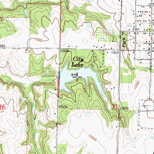 Topographic Map of City Lake, KS