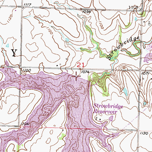 Topographic Map of Strowbridge Dam, KS