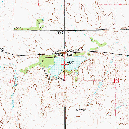 Topographic Map of Spriggs Rock Lake, KS