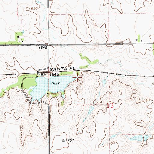 Topographic Map of Little River Dam, KS