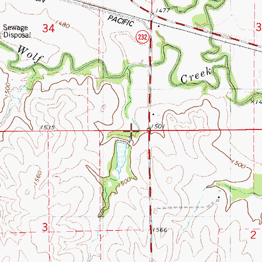 Topographic Map of Lucas City Lake, KS
