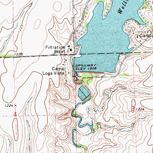 Topographic Map of Wellington City Dam, KS