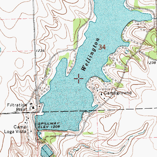 Topographic Map of Wellington Lake, KS