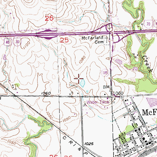 Topographic Map of McFarland Detention Dam, KS