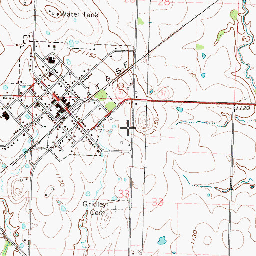 Topographic Map of Gridley Dam, KS