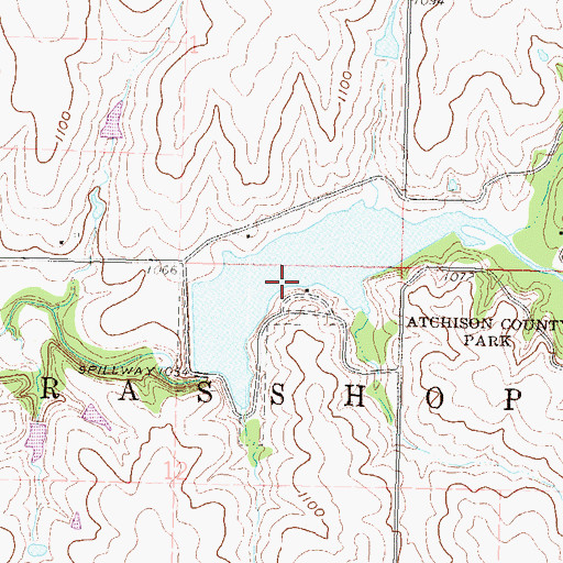 Topographic Map of Clear Creek Lake, KS