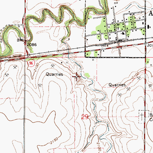 Topographic Map of Rush County Dam, KS