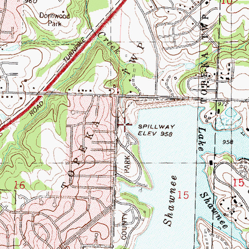 Topographic Map of Shawnee County Dam, KS