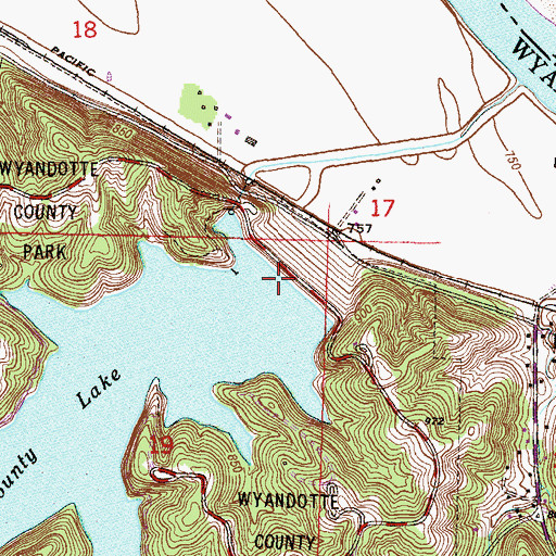 Topographic Map of Marshall Creek Dam, KS