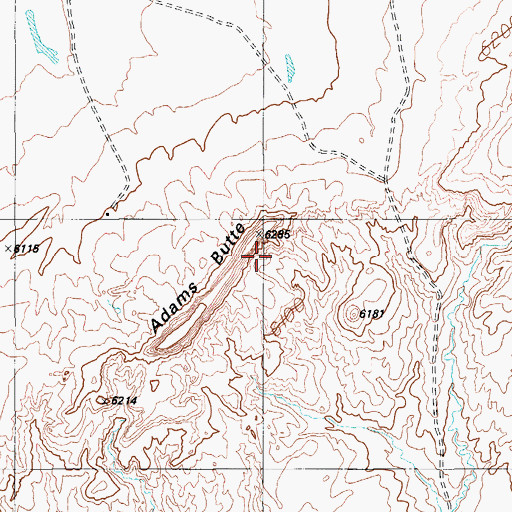 Topographic Map of Adams Butte, AZ