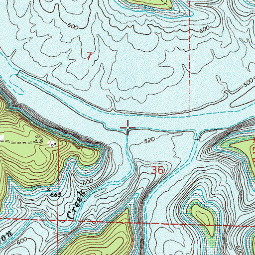 Topographic Map of Coon Creek, AR