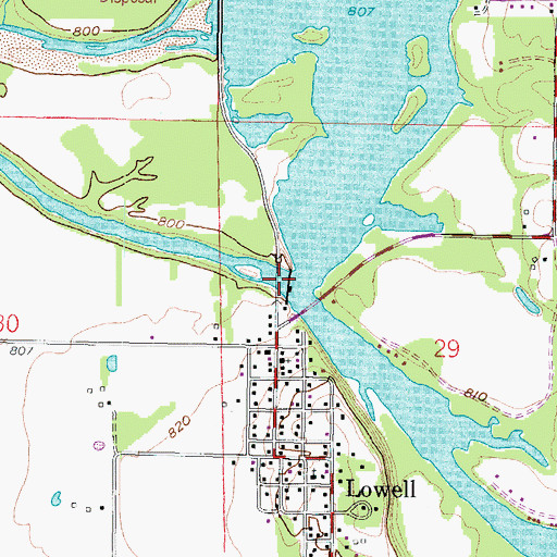 Topographic Map of Lowell Reservoir, KS
