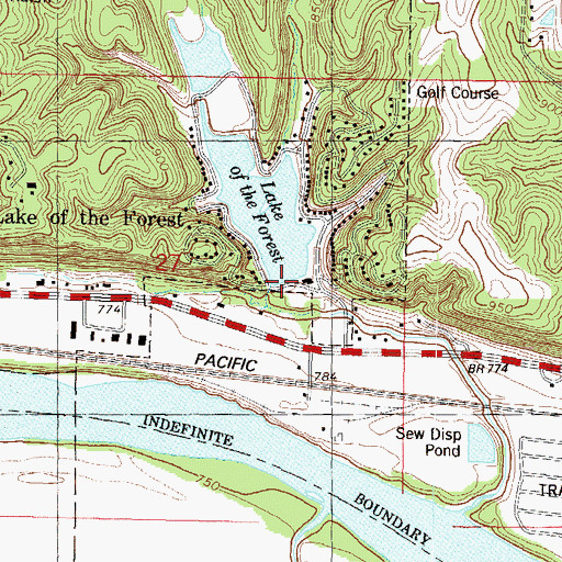 Topographic Map of Lake of the Forest Dam, KS