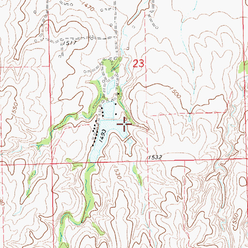 Topographic Map of Yeager Lakes Dam, KS