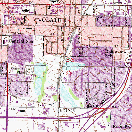 Topographic Map of Frisco Dam, KS