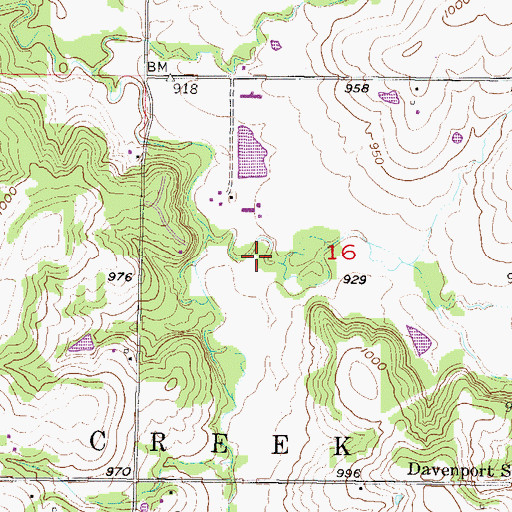 Topographic Map of Whispering Oaks Dam Number One, KS