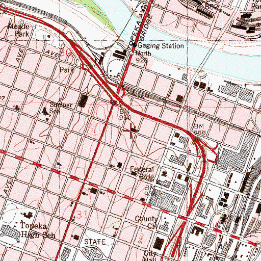 Topographic Map of Saint Joseph Catholic Church, KS