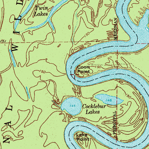 Topographic Map of Coon Point, AR