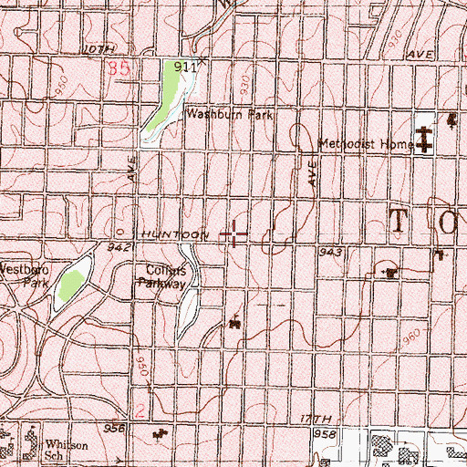 Topographic Map of Topeka Reformed Latter Day Saints Central Church, KS