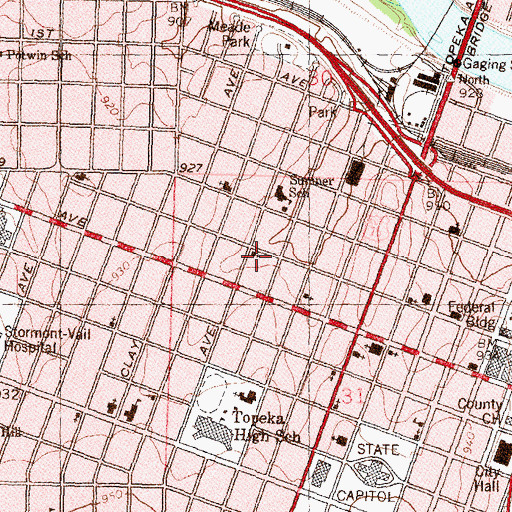 Topographic Map of Evangel Temple Church, KS