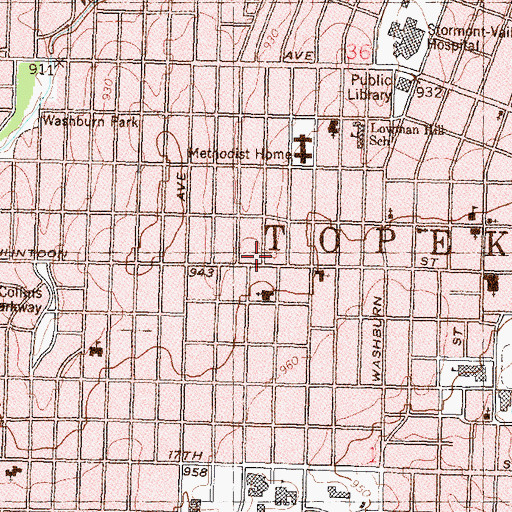 Topographic Map of Allegheny Wesleyan Methodist Church, KS