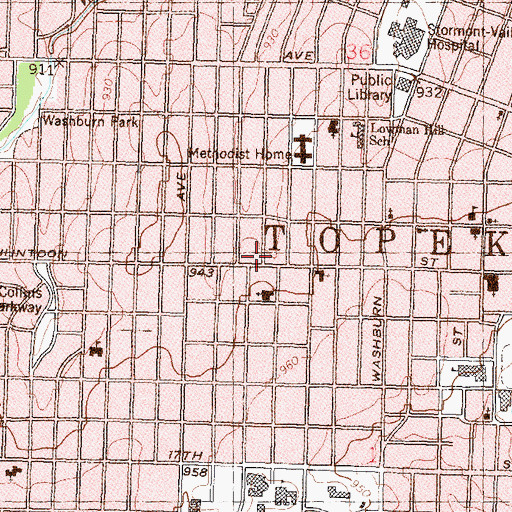 Topographic Map of Allegheny Wesleyan Methodist Church, KS