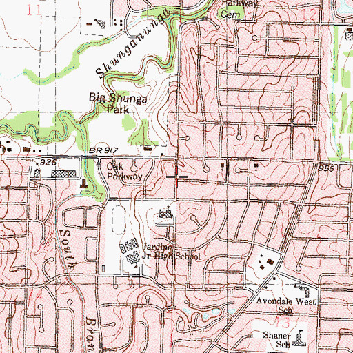 Topographic Map of Christian Church in Kansas Disciples of Christ, KS