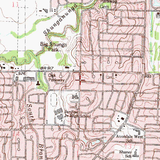 Topographic Map of Christian Church in Kansas Disciples of Christ, KS