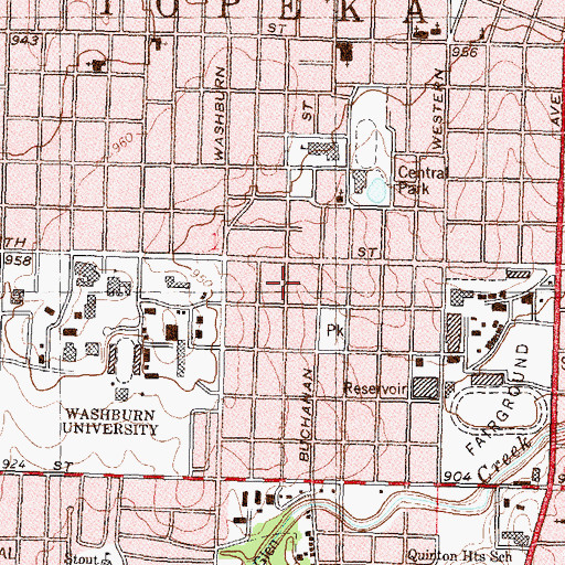 Topographic Map of Emmanuel Church, KS