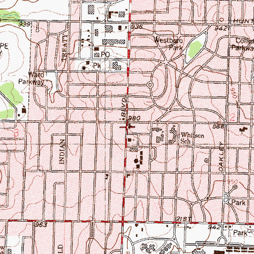 Topographic Map of Faith Lutheran Church, KS