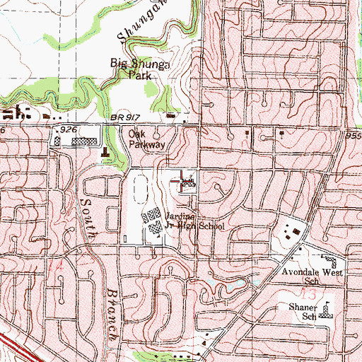 Topographic Map of First Baptist Church, KS