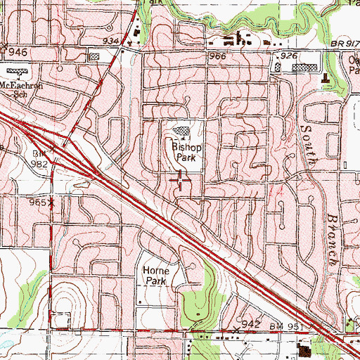 Topographic Map of Brookwood Covenant Church, KS