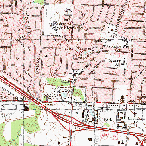Topographic Map of Christ Lutheran Church, KS