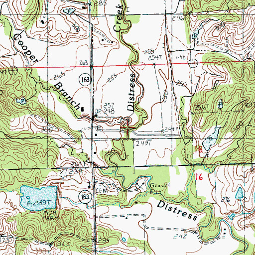 Topographic Map of Cooper Branch, AR