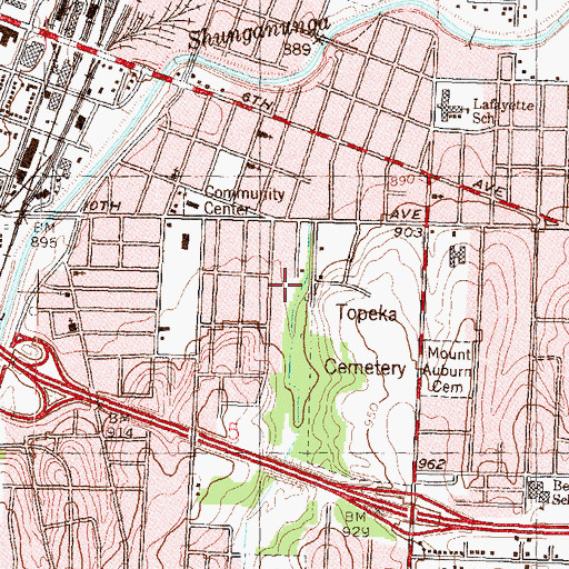 Topographic Map of Emmanuel Temple Church of God in Christ, KS