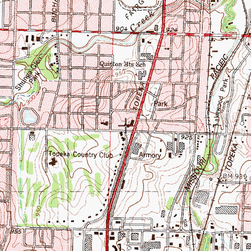 Topographic Map of Topeka First Assembly of God Church, KS