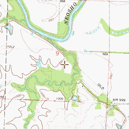 Topographic Map of Seward Avenue Baptist Church, KS