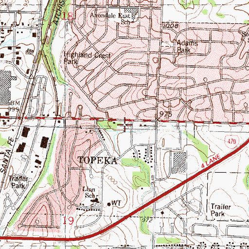 Topographic Map of Southern Hills Mennonite Church, KS