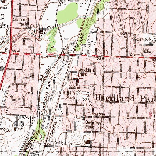 Topographic Map of Saint Luke Missionary Baptist Church, KS