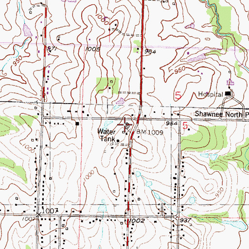 Topographic Map of Calvary Lutheran Church, KS