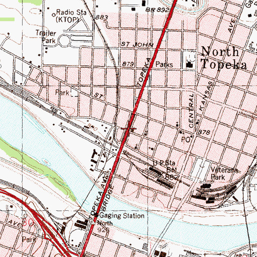 Topographic Map of Second Baptist Church, KS