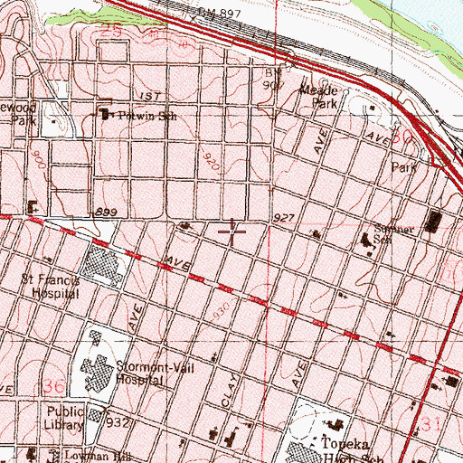 Topographic Map of Christ Church, KS