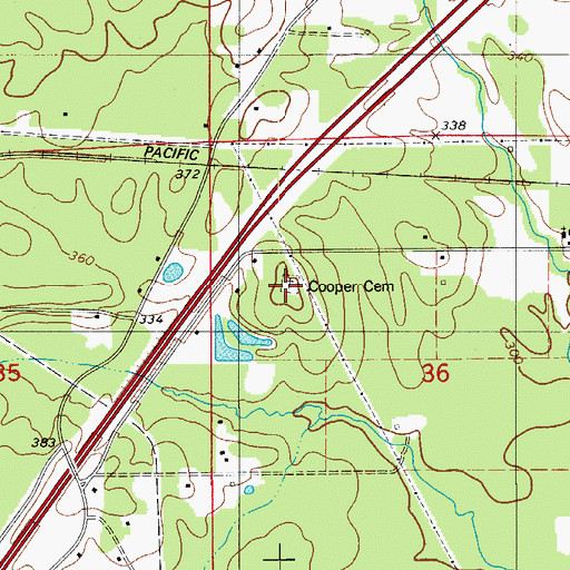 Topographic Map of Cooper Cemetery, AR