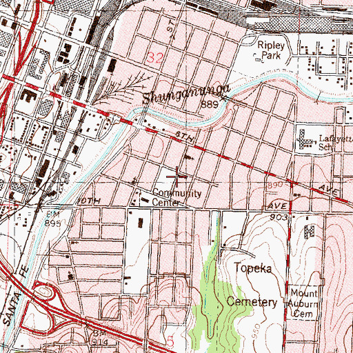 Topographic Map of East Topeka United Methodist Church, KS