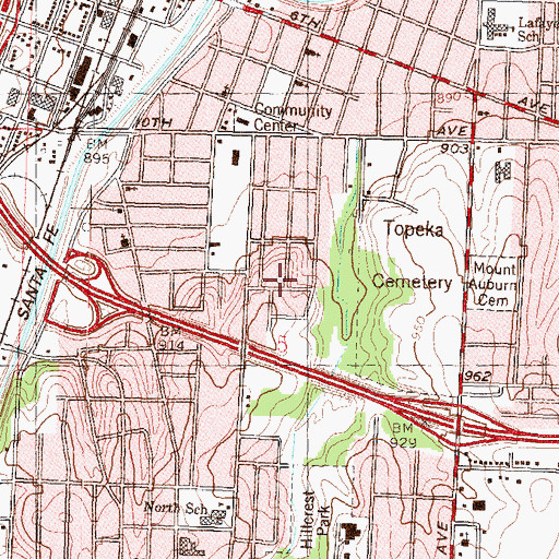 Topographic Map of Church of God Independent Holiness, KS