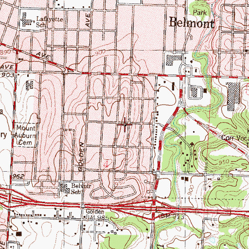 Topographic Map of East Eighth Street Baptist Church, KS