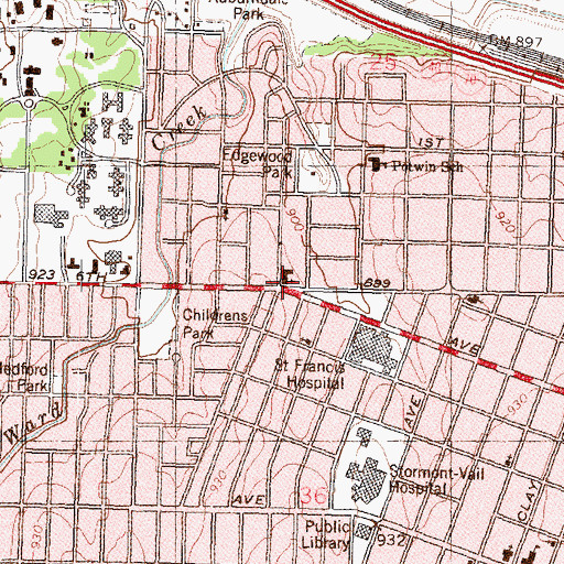 Topographic Map of West Side Christian Church, KS